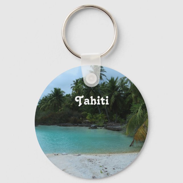 Cove in Tahiti Key Ring (Front)