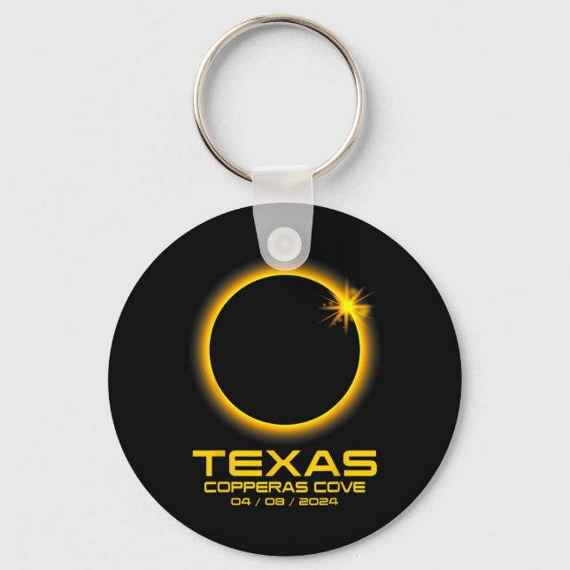Cove Texas Tx Total Solar Eclipse 2024  Key Ring (Front)