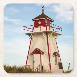 Covehead Harbor Lighthouse Square Paper Coaster