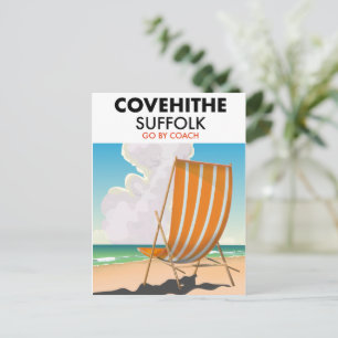 Covehithe suffolk beach travel poster postcard