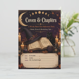 Coven & Chapters Witchy Book Club Halloween Party Holiday Card