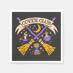 Coven Club Halloween Witch Night Sky Napkin