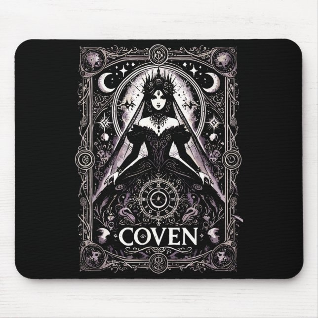 Coven gothic witch bachelorette party pagan wiccan mouse mat (Front)