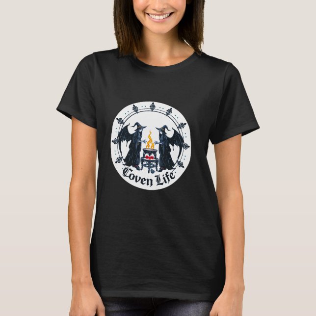 Coven Life Gothic Witch Halloween T-Shirt (Front)