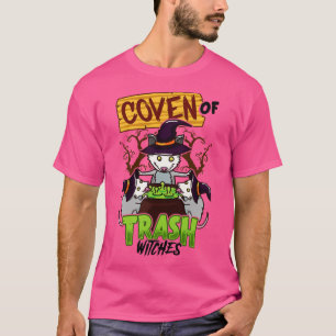 Coven Of Trash Witches Funny Halloween Opossum T-Shirt