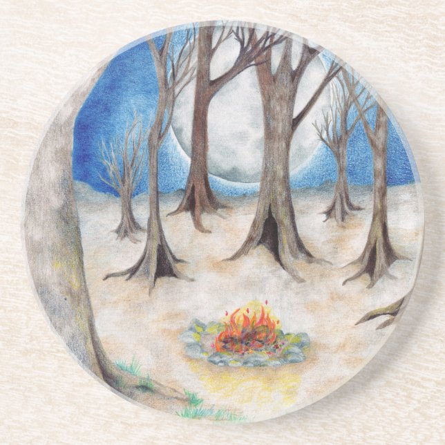 "Coven of Trees" Stone Coaster (Front)