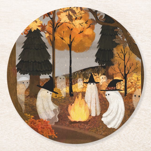 coven round paper coaster (Front)