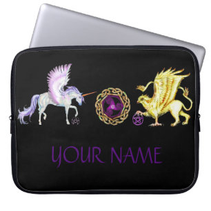 Coven Symbol Spiral Essence Unicorn Griffon Celtic Laptop Sleeve
