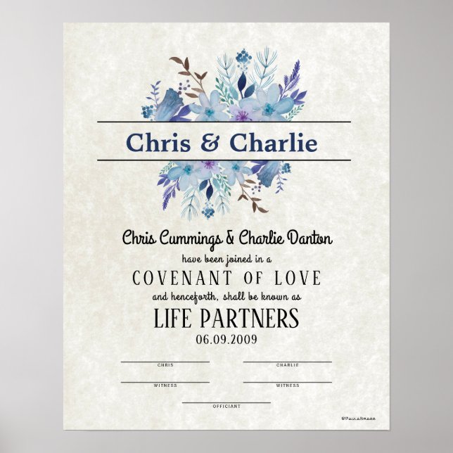"Covenant of Love" LifePartners WeddingCertificate Poster (Front)