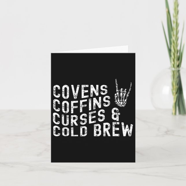 Covens Coffins Curses Cold Brew Fall Halloween Spo Card (Front)