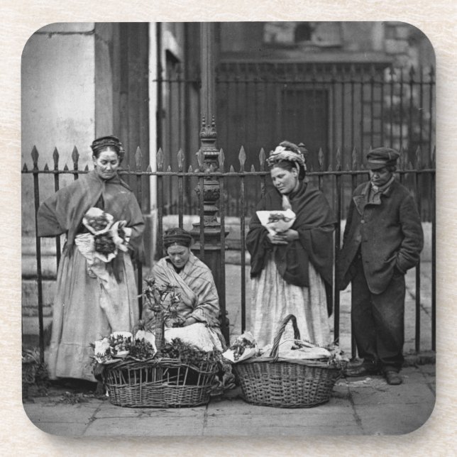 Covent Garden Flower Women, from 'Street Life in L Coaster (Front)