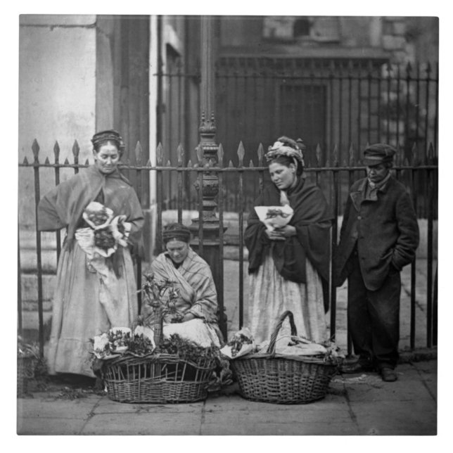 Covent Garden Flower Women, from 'Street Life in L Tile (Front)