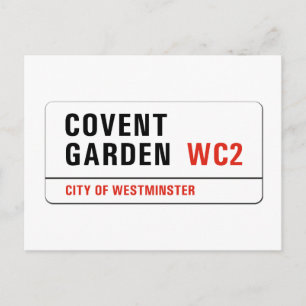 Covent Garden, London Street Sign Postcard