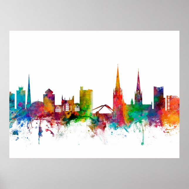 Coventry England Skyline Poster (Front)