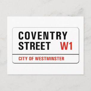 Coventry Street, London Street Sign Postcard
