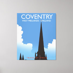 Coventry West Midlands England Train travel poster Canvas Print