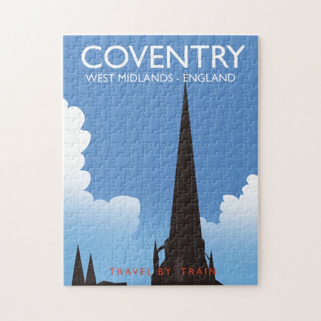 Coventry West Midlands England Train travel poster Jigsaw Puzzle (Vertical)