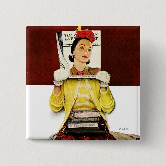 Cover Girl 15 Cm Square Badge (Front)