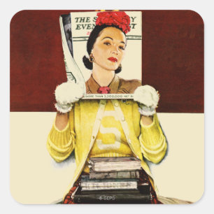 Cover Girl Square Sticker