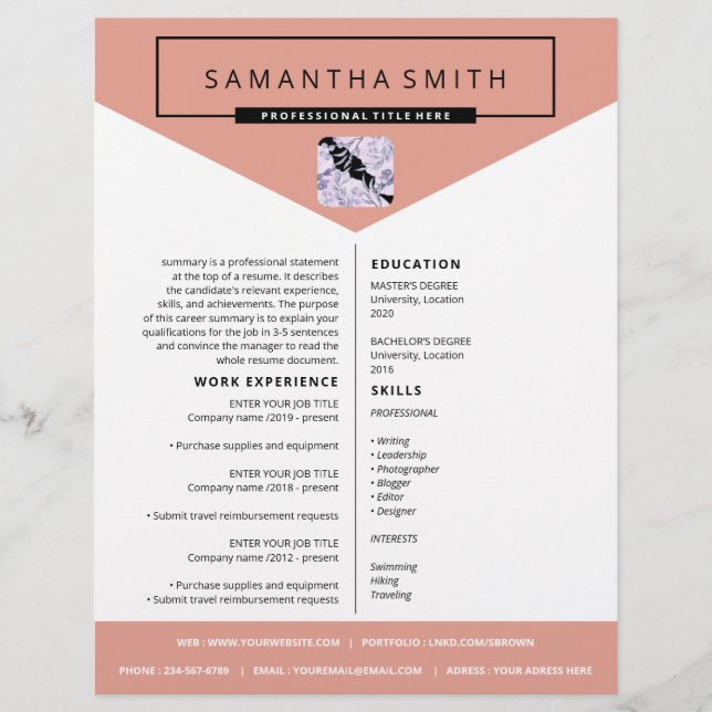 Cover letter resume professional cv (Front)