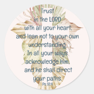 Cover You With His Feathers Bible Quote Ps 91:4 Classic Round Sticker