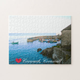 Coverack Harbor Post Office & Fishing Boat Photo Jigsaw Puzzle