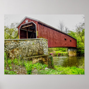Covered Bridge -- art print _ Lancaster Pa