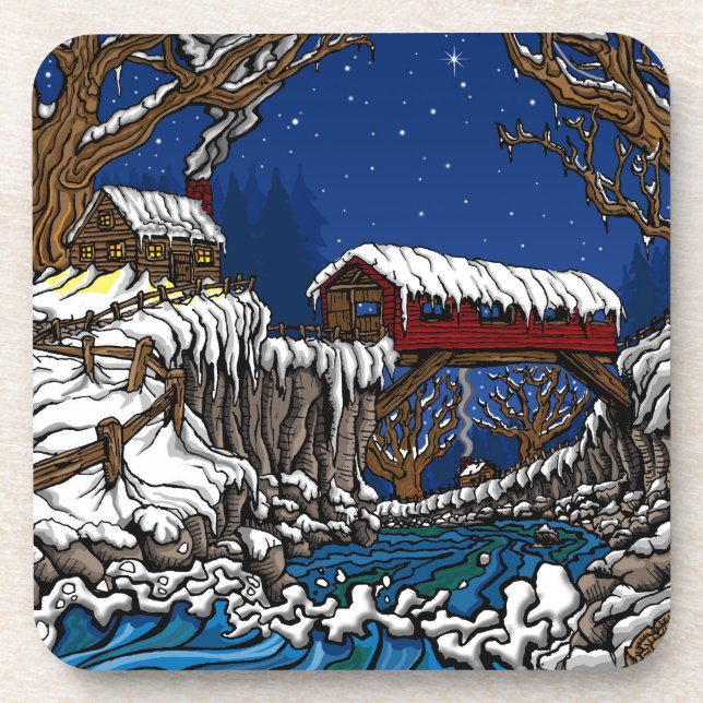 Covered Bridge Coaster Set of 6 (Front)