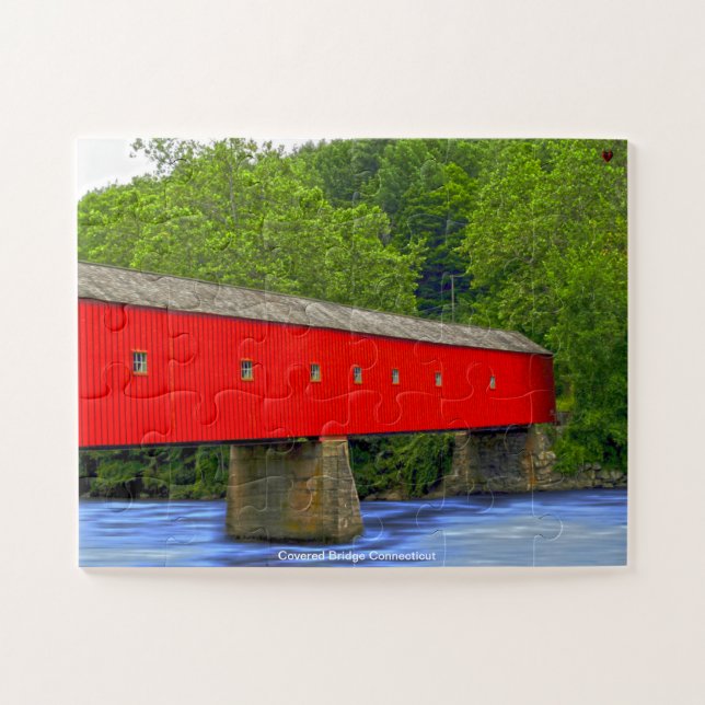 Covered Bridge Connecticut Jigsaw Puzzle (Horizontal)
