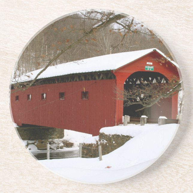 Covered Bridge in Arlington, VT Coaster (Front)