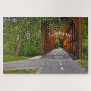Covered Bridge in Forest Marriage Proposal Puzzle