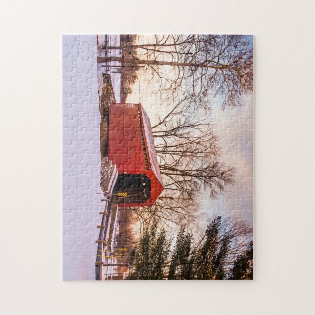 Covered Bridge in Frederick County Maryland Jigsaw Puzzle (Vertical)