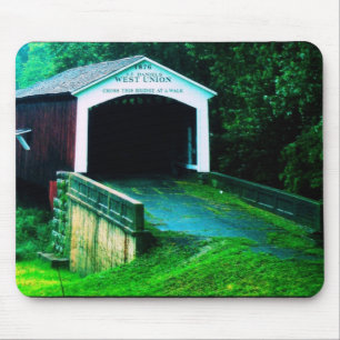 covered bridge in Indiana Mouse Mat