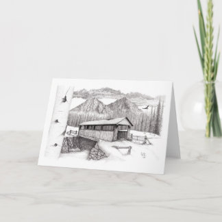 Covered Bridge in the Snow Card
