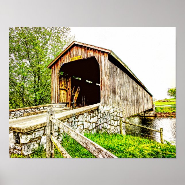 Covered Bridge Lancaster Pennsylvania Poster (Front)
