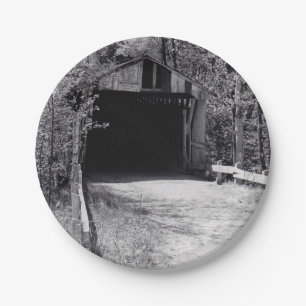 Covered Bridge Paper Plate