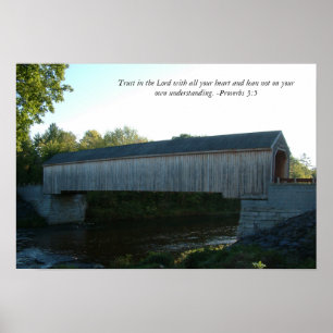 Covered Bridge Poster with Bible Verse