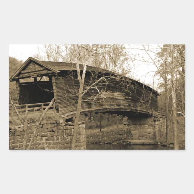 Covered Bridge Rectangular Sticker (Front)