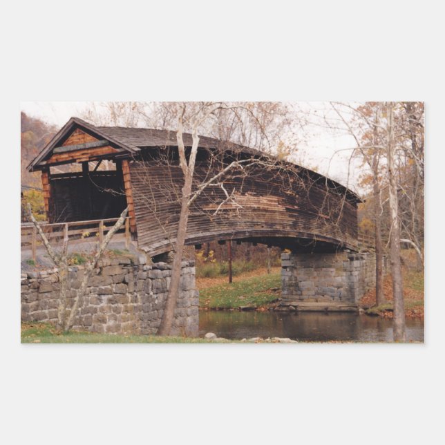 Covered Bridge Rectangular Sticker (Front)