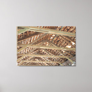 Covered Bridge Roof Interior Canvas Print