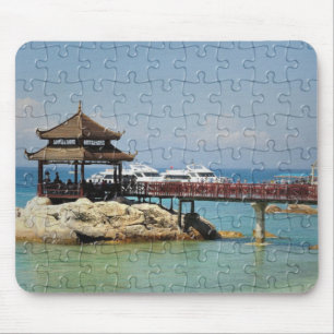 Covered bridge, seaside mouse mat