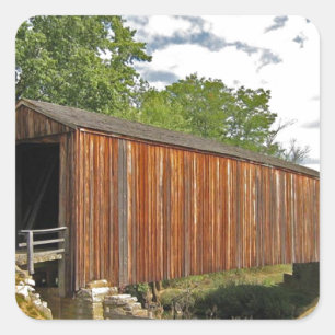 Covered Bridge Square Sticker