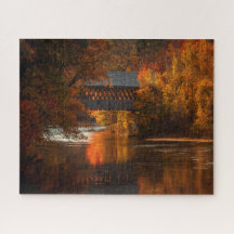 Covered Bridge through the Fall Colours