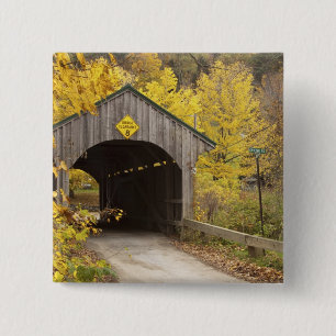 Covered bridge, Vermont, USA 2 15 Cm Square Badge