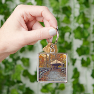 "COVERED BRIDGE WILDWOOD METRO PARK, TOLEDO,OHIO" KEY RING