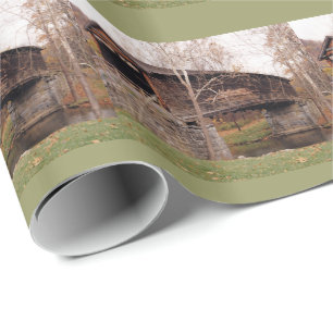 Covered Bridge Wrapping Paper