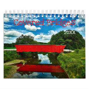 Covered Bridges Calendar Editable Year