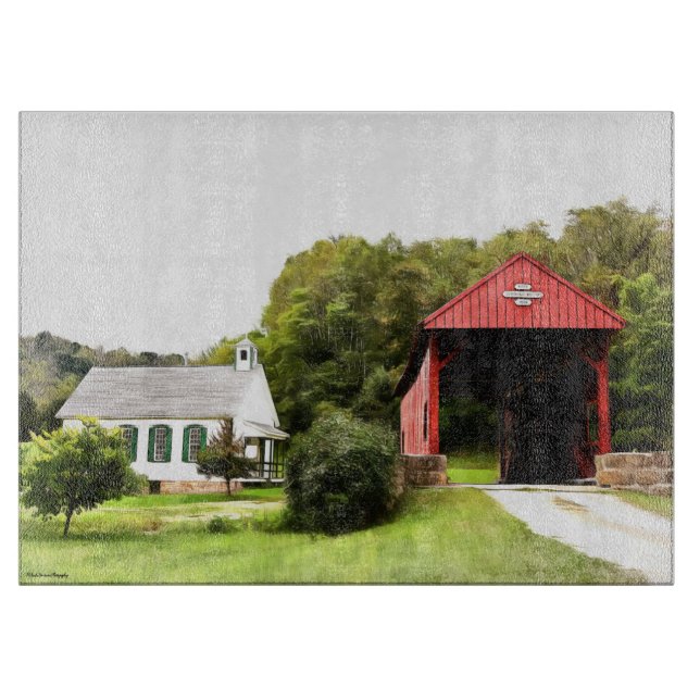 Covered Bridges Glass Cutting Boards (Front)