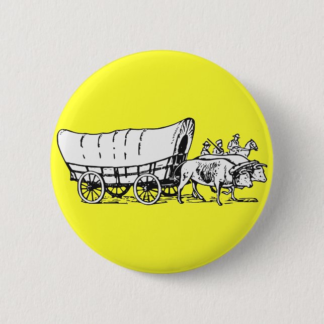 Covered Wagon 6 Cm Round Badge (Front)