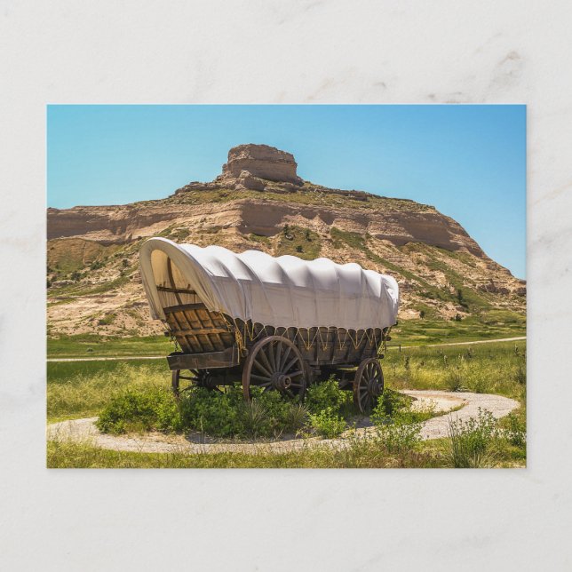 Covered Wagon at Scotts Bluff National Monument Postcard (Front)